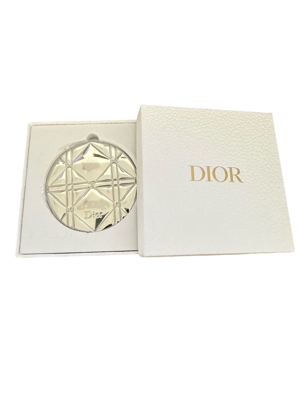 Dior GWP Silver Faceted Compact with White Box